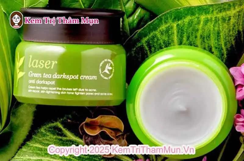 Review kem trị mụn Laser trà xanh có tốt không, có chứa corticoid?